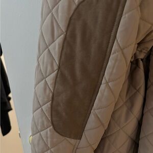 Quilted Tan Jacket, lighter winter car length coat